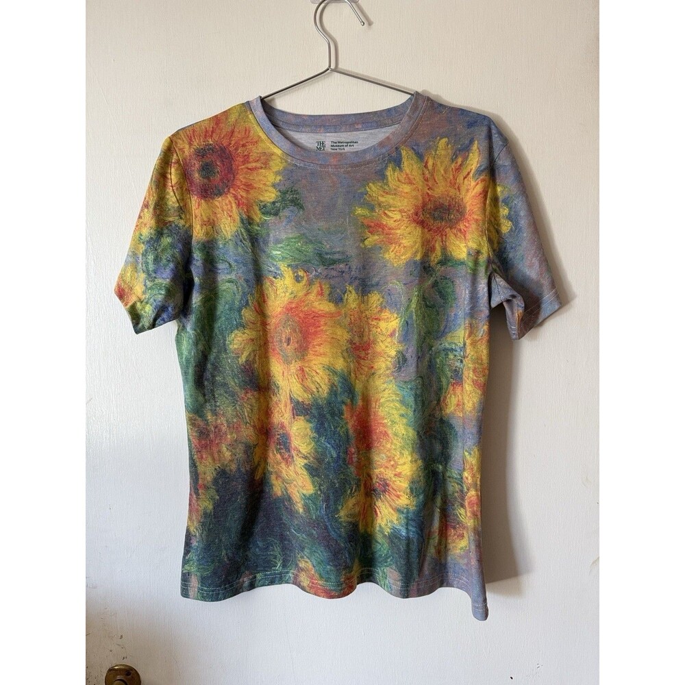 METROPOLITAN MUSEUM of ART Monet "Bouquet of Sunflowers" T Shirt Top Women's XL